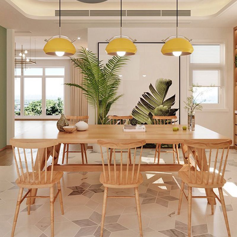 Natural Finish Table with Wooden Base Modern Solid Wood Top Dining Table