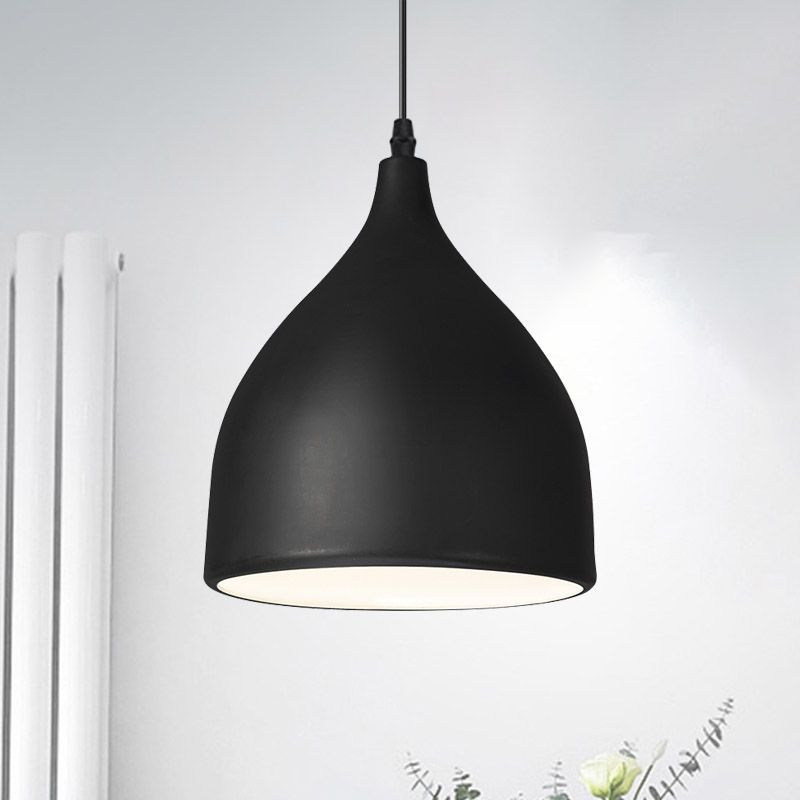 Zwart/witte afwerking koepelhanglamp modernistische stijl metalen 1 bol keuken hanglampje