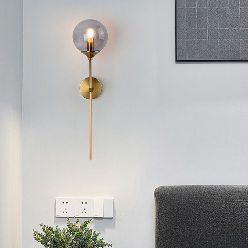 Modern Glass Wall Sconce Minimalist Metal Wall Light Fixture