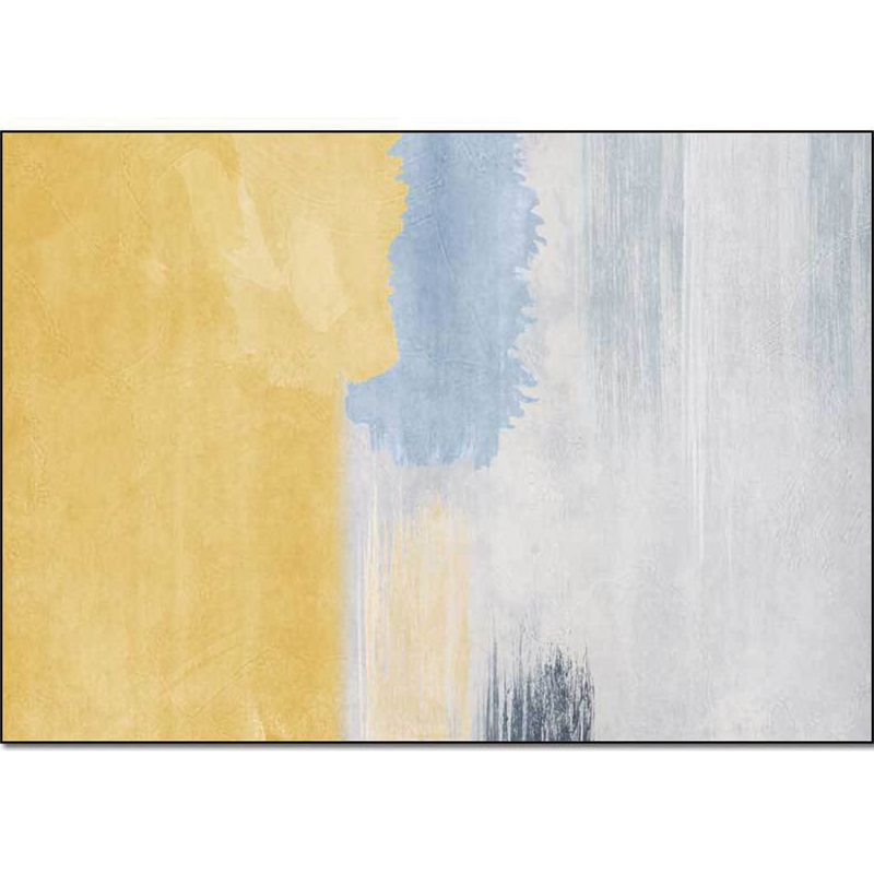 Stylish Abstract Rug Yellow and Grey Nordic Rug Polyester Washable Anti-Slip Backing Area Rug for Living Room