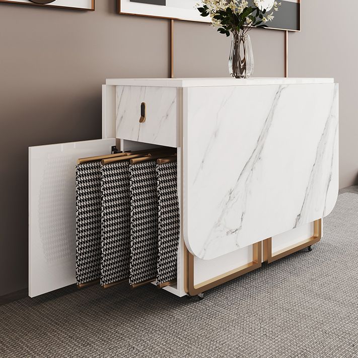 Rectangle Contemporary Sintered Stone Dining Room Set Foldable Dining Furniture for Restaurant