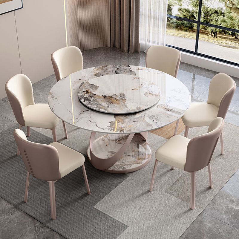 Modern Sintered Stone Dining Table Pedestal Casual Dining Table