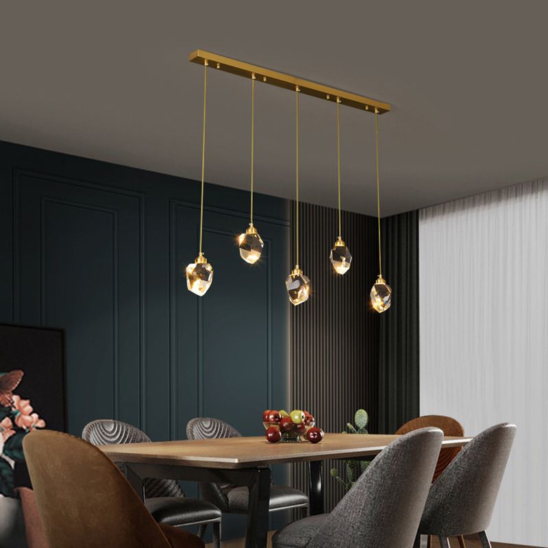 Koper geometrische hangende lamp in moderne artistieke stijl kristallen led hanglamp voor eetkamer