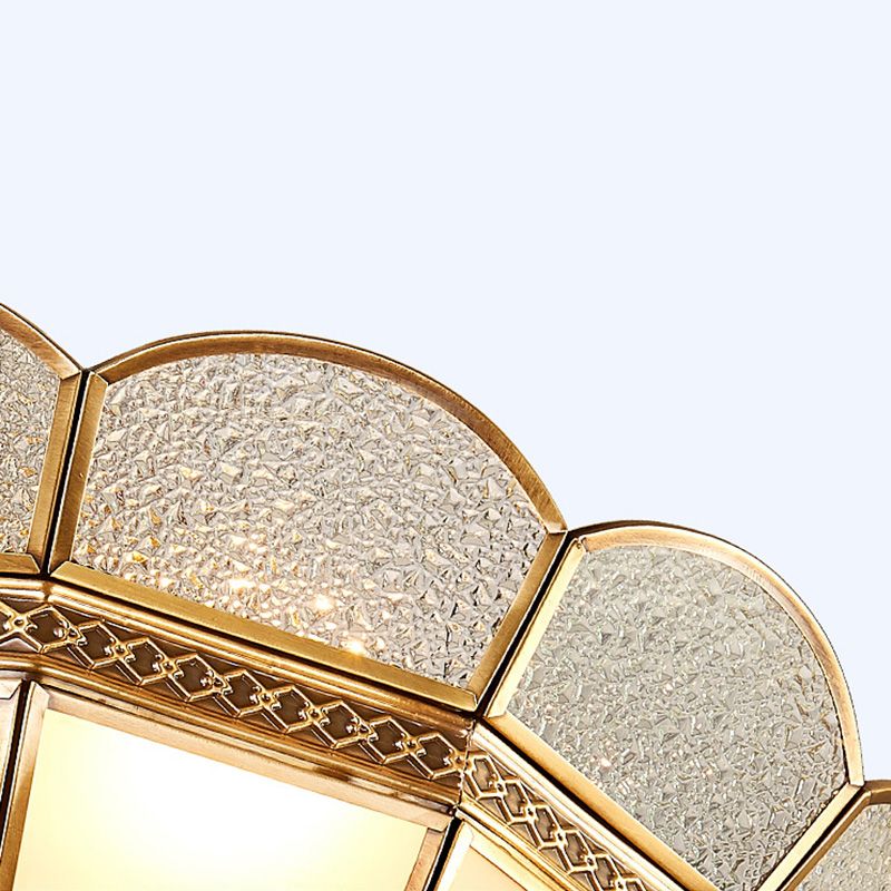 Lámpara montada en el techo Gold Schoolhouse Dormitorio de vidrio clásico cerca de la luz del techo