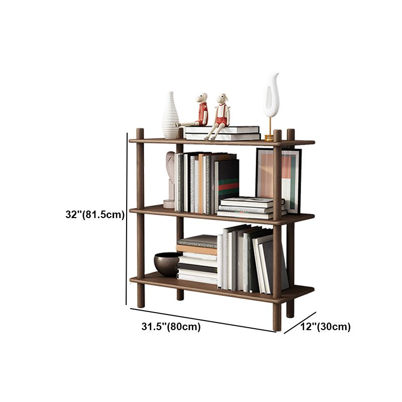Gummiholz ​​Etagere Bücherregal zeitgenössisches offenes Bücherregal für Zuhause