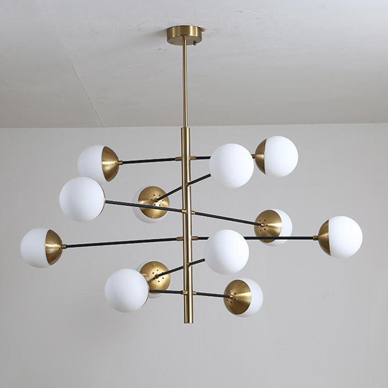 Living Room Chandelier Pendant Light Modern Chandelier Light Fixture with Starburst Glass Shade