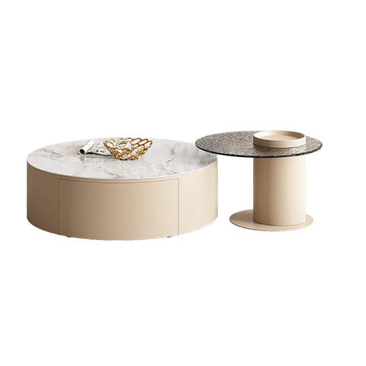 Contemporary Slate and Wood Bedroom Coffee Or End Table with Drawer