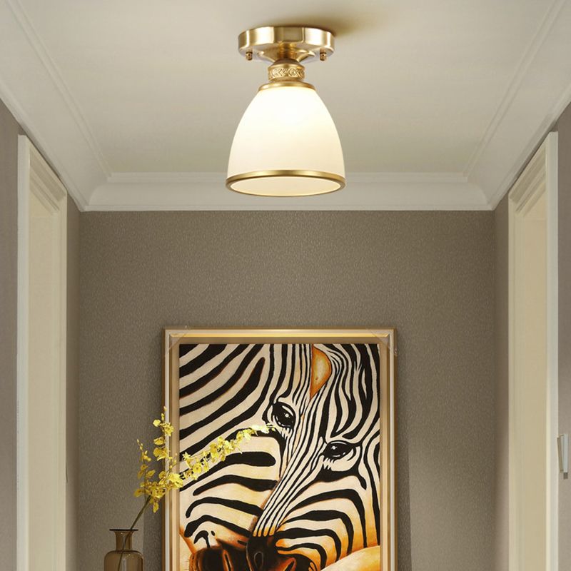 Simple Ceiling Lamp Modern Flush Mount Ceiling Light with Glass Shade for Bedroom