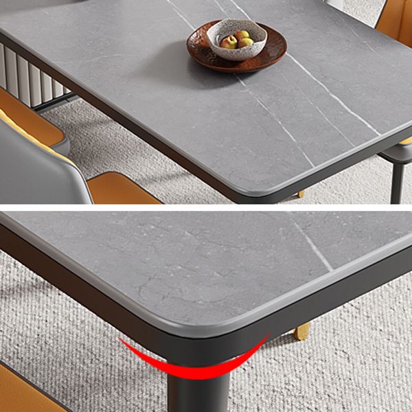 Sintered Stone Modern Dining Table Rectangle Table with 4 Legs for Home Use