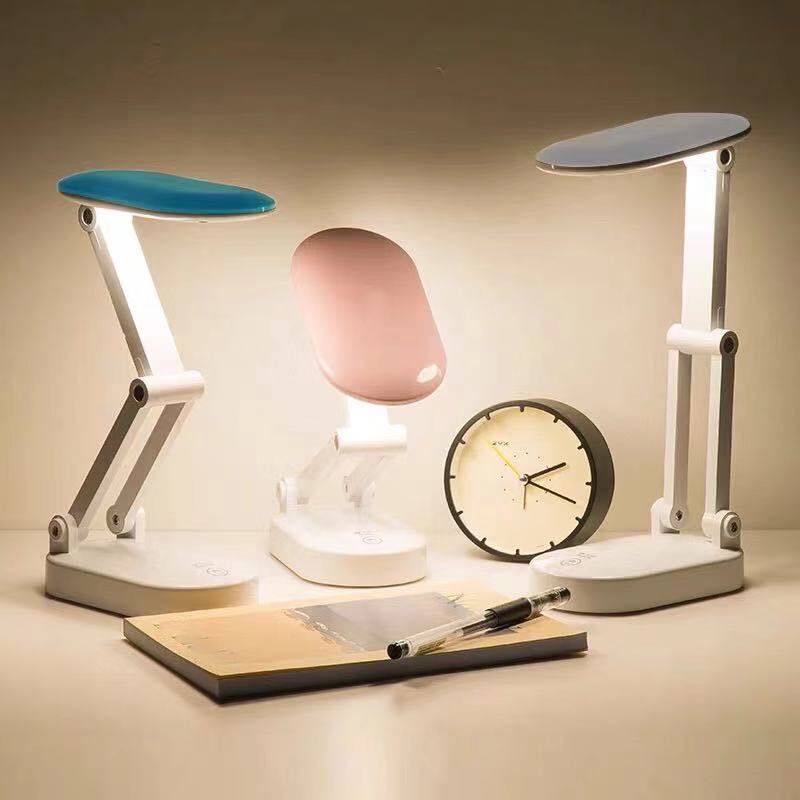 Modern Folding Table Lamp With USB Port Oval Touch-Sensor Control Table Light