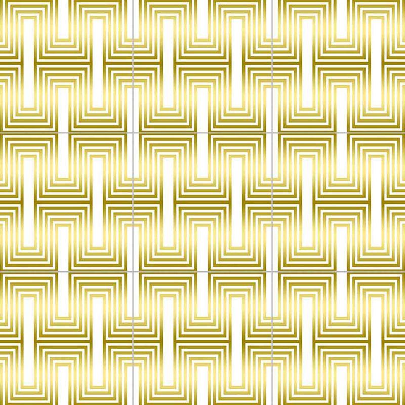 Yellow Matrix Wallpaper Panels Geometry Modern Peel and Stick Wall Art for Bathroom