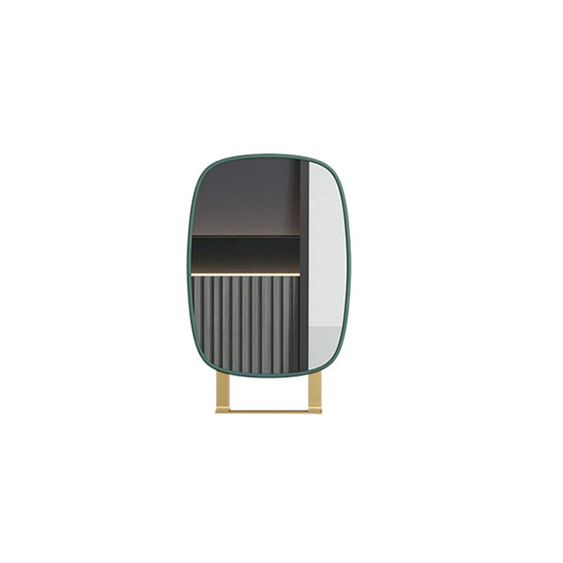 Luxurious Leather 2-Drawer Vanity Makeup Table Set in Dark Green