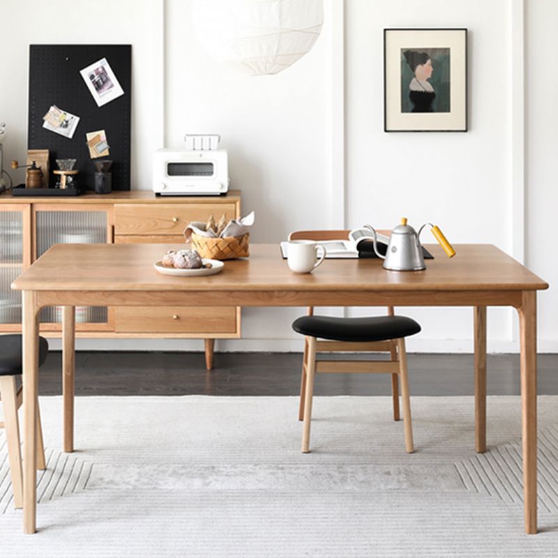 Rectangle table à manger contemporaine table fixe blanche avec du bois massif en pin