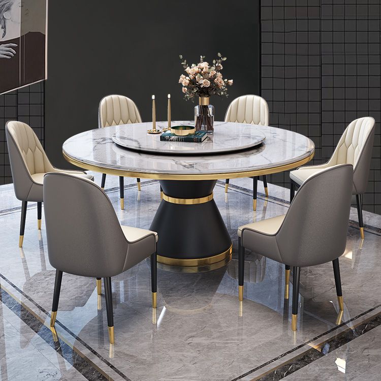 Contemporary Sintered Stone Top Dinette Set with Round Table Dining Room Set for Dining Room