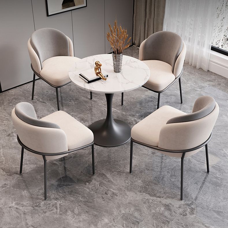 Modern Style Sintered Stone Dining Set Round 1/3/4/5 Pieces Dining Set for Home Use