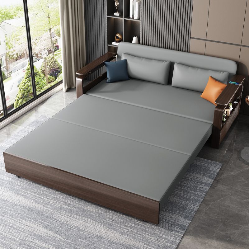 31" Wide Contemporary Sleeper Sofa Futon Gray Storage Sleeper Sofa