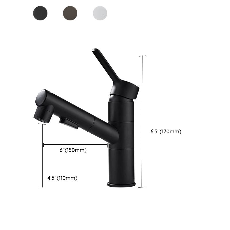 Bathroom Vessel Faucet Swivel Spout Single Handle Faucet with Pull down Sprayer