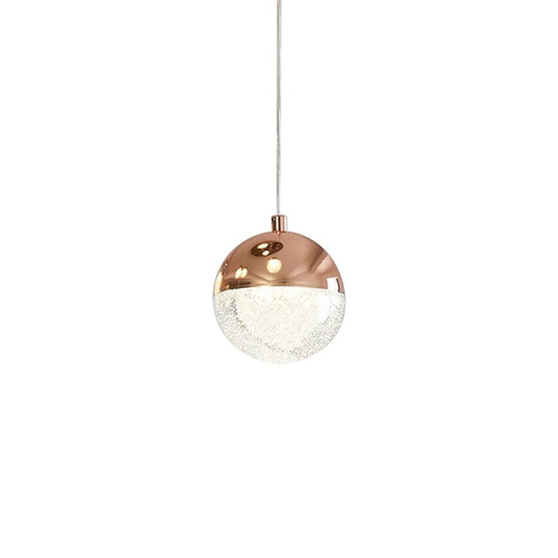 Chrome/Gold LED -bal hanglamp Modernisme Crystal Suspended Lighting Armture voor eetkamer