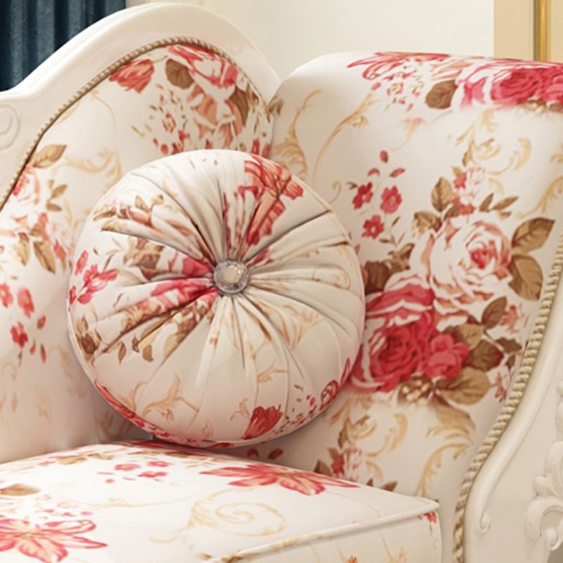 French Country Chaise Lounge Couch Flower Chaise with One Armed