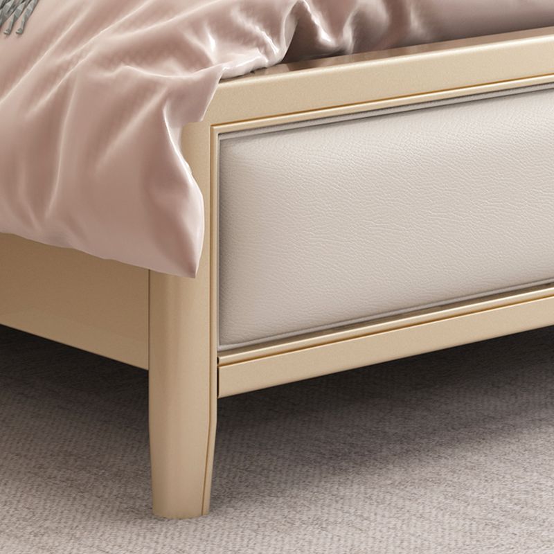 Victorian Standard Bed Foam Pine Wood Bed Frame With Custom Gold Legs