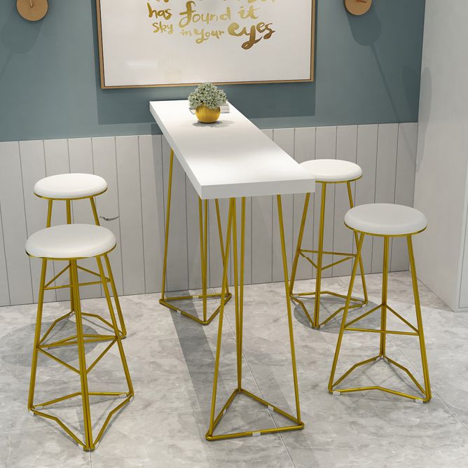 Traditional Luxury Bar Table Set 1/3/5 Pieces Counter Set with Metal Base