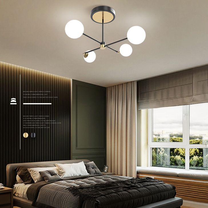 Sputnik Deckenleuchte Einfachheitstil Acryl -LED -Schlafzimmer Deckenleuchte in Schwarz