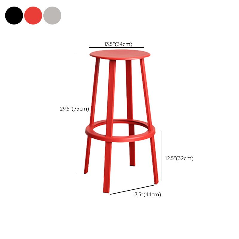 Modern Rotatable Backless Counter Stool Iron Cafe Bar Stool with Pedal