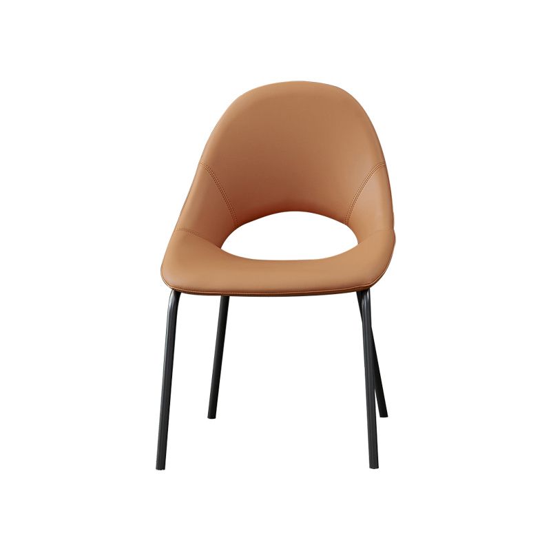 Industrial Dining Chair with Metal Legs Open Back Side Chair for Home