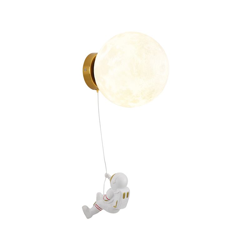 Modern Style Wall Mount Light 1-Light Spherical with Plastic Shade for Bedroom