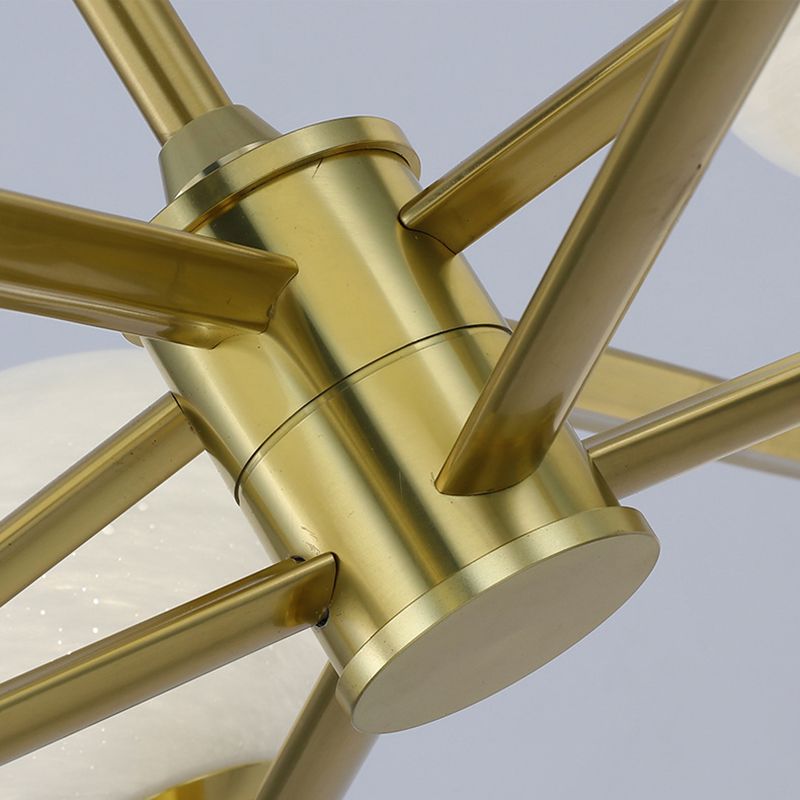 Glass Round Island Lighting Fixture Minimalist Style Island Pendant Light in Gold