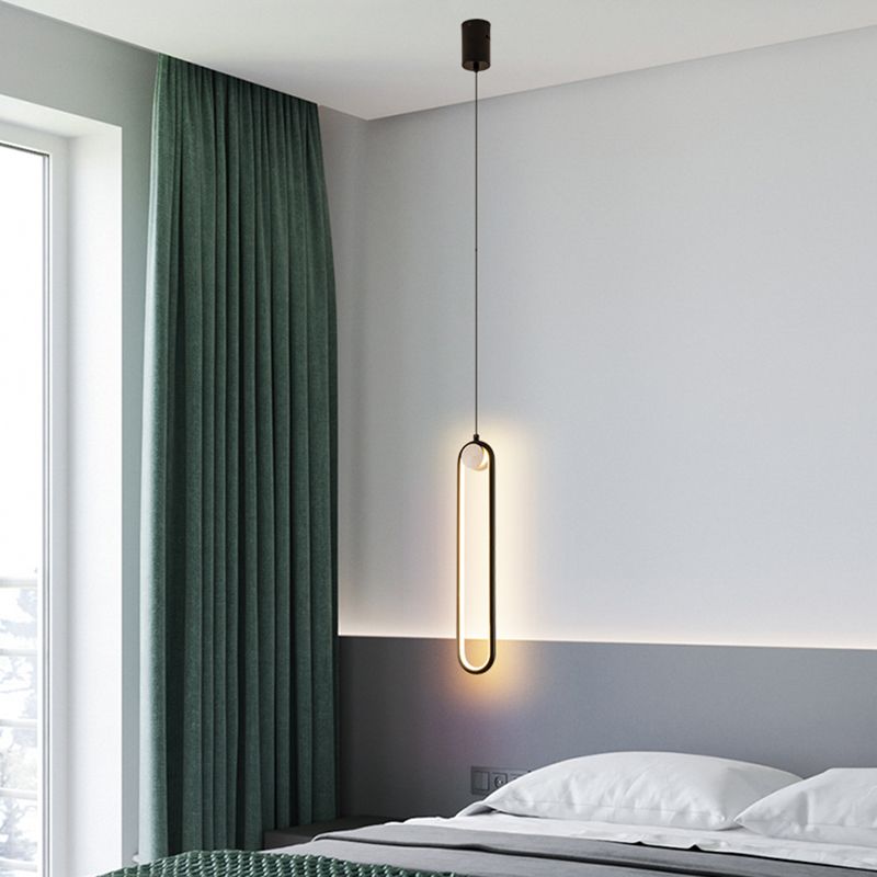 Acrylic Oblong LED Pendant Light in Modern Simplicity Aluminium Hanging Light for Interior Spaces