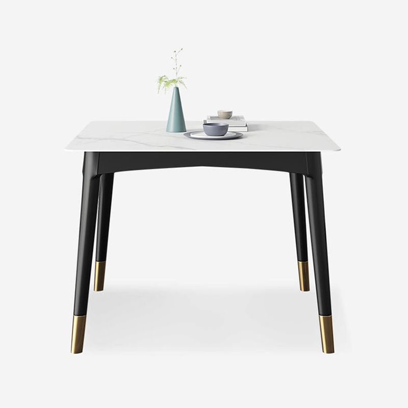 Industrial Square Shape Kitchen Dining Table Sintered Stone Dining Table with 4 Legs Table