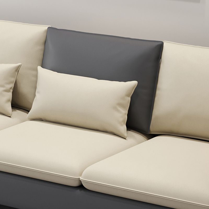 106.29" L Faux Leather Sectional Stain-Resistant Square Arm Sectional