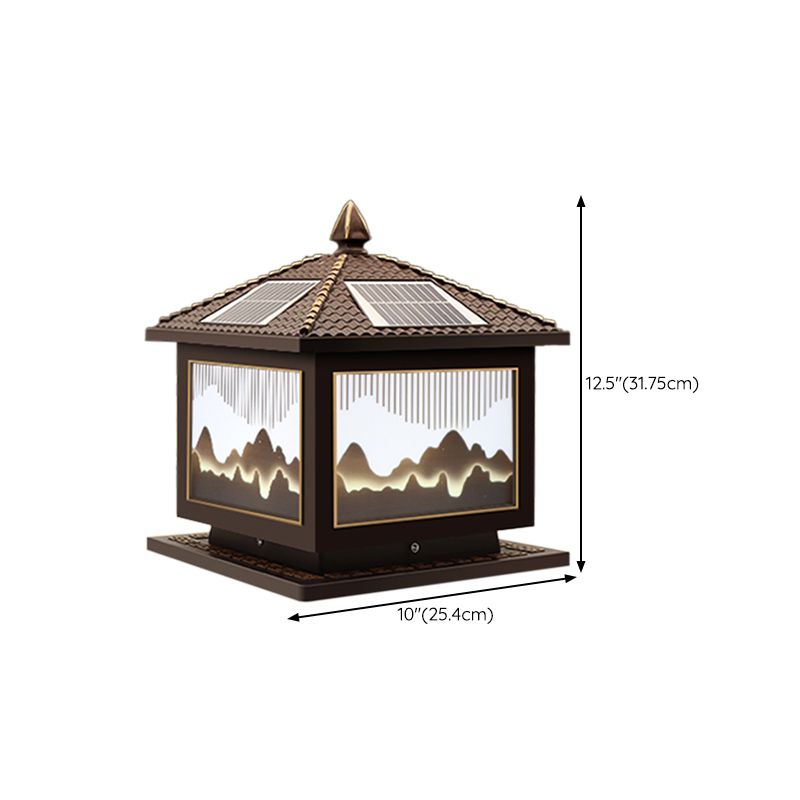 Modern LED Pillar Lamp Creative Solar Lighting Fixture for Garden