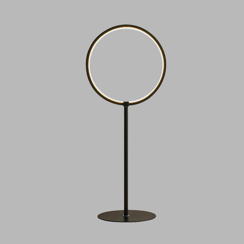 Metalen ring nachtkastje licht minimalistische led kleine bureaulamp in zwart voor slaapkamer