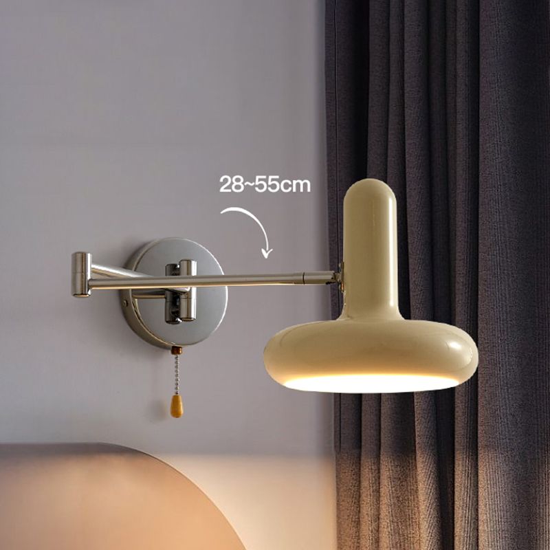 Minimalist Adjustable Wall Sconce in White and Chrome 1 - Light Wall Light