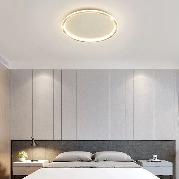 Moderne Eenvoudige Stijl Ronde Plafond Gemonteerd Licht Aluminium 1 Licht Flush Mount Verlichting