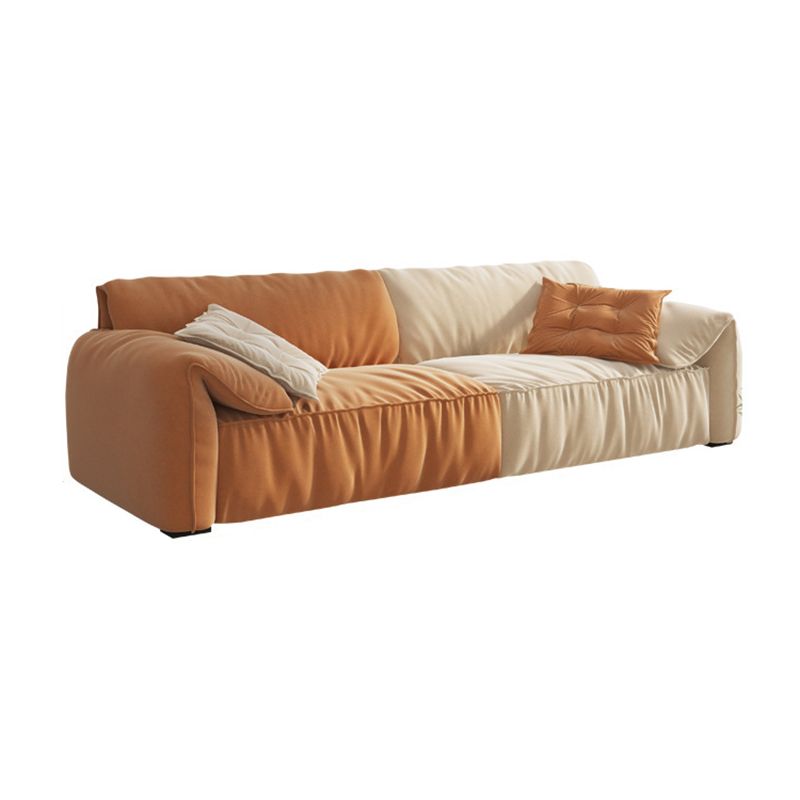 Contemporary Faux Leather Pillow Top Arm Sofa 2 Seater Stain Resistant Settee