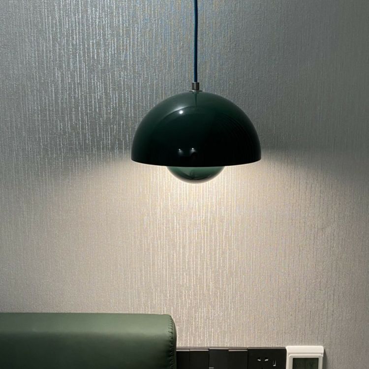 1 Light Metal Pendant Lighting Fixtures Modern Dome Dining Room Hanging Pendant Lights