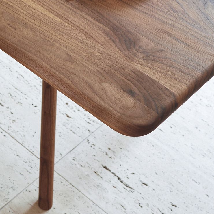Rectangle Shape Wood Color Dining Table Solid Wood Table Modern with 4 Legs