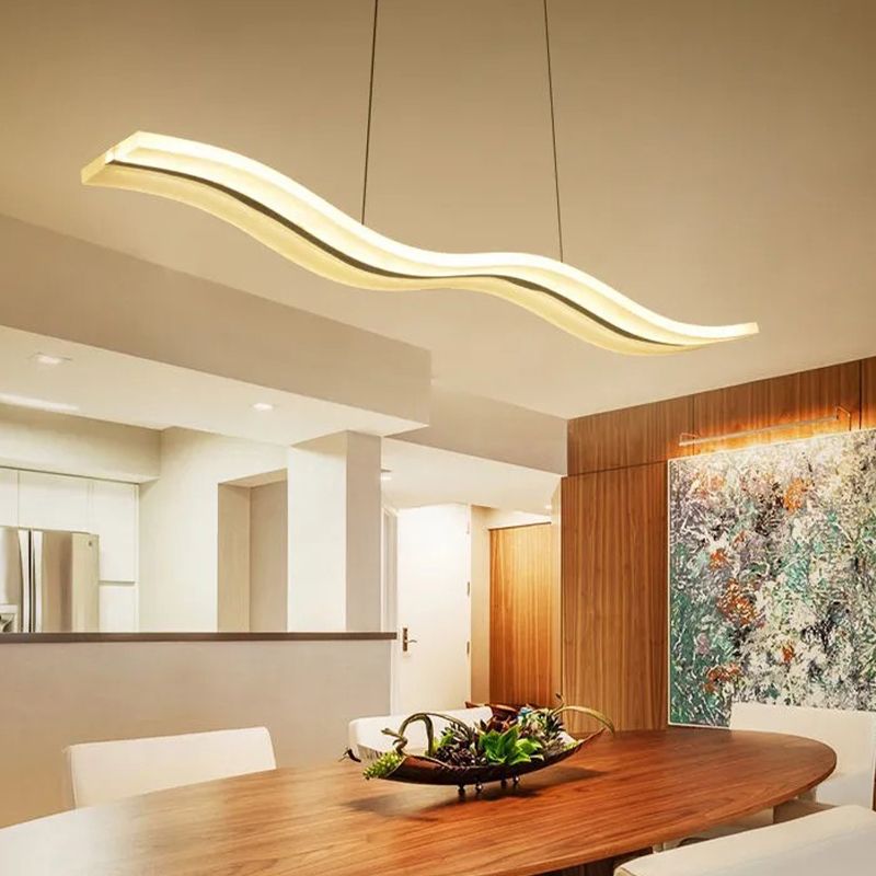Single Modernism Silver Ceiling Light LED Kitchen Island Lighting for Foyer