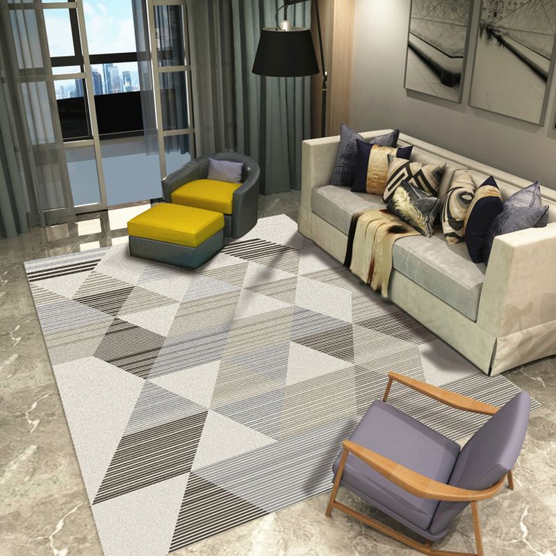 Minimalistic Geometric Rug Multi Colored Synthetics Carpet Stain Resistant Pet Friendly Anti-Slip Backing Rug for Living Room