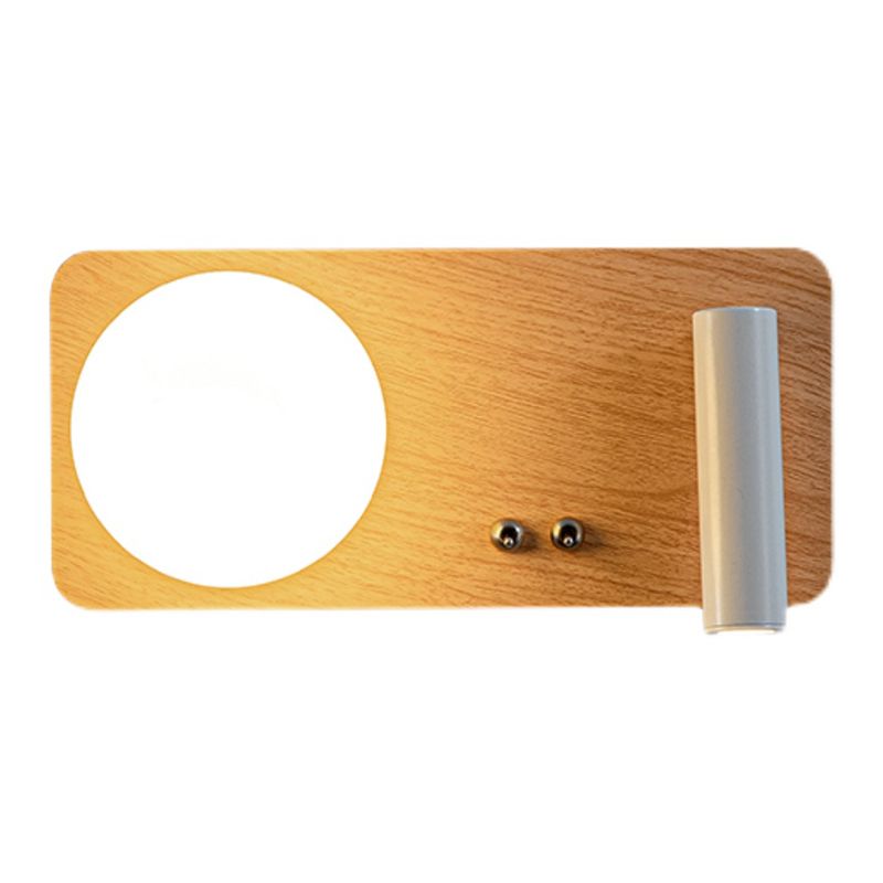 2 Lights Geometric Wall Light Modern Style Wood Wall Mount Light Fixture