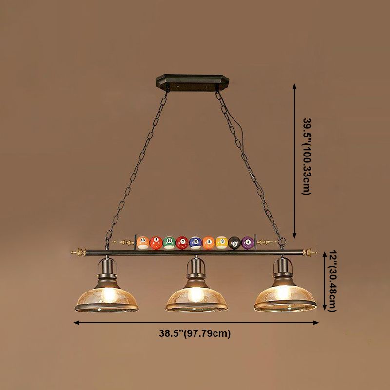 Luces de araña de araña de isla ligera de isla de estilo industrial en negro para restaurante