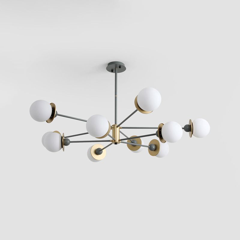 Lampadario bianco lampadario in vetro moderno apparecchio di illuminazione sospesa per sala da pranzo