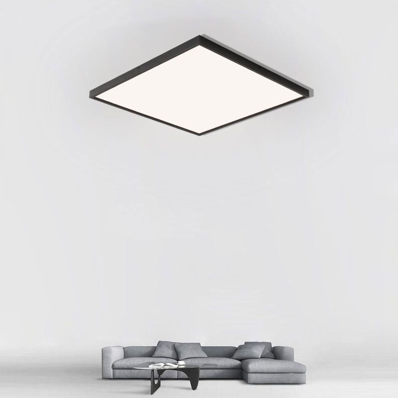 Plafonnier LED carré moderne à 1 lumière en aluminium pour bureau