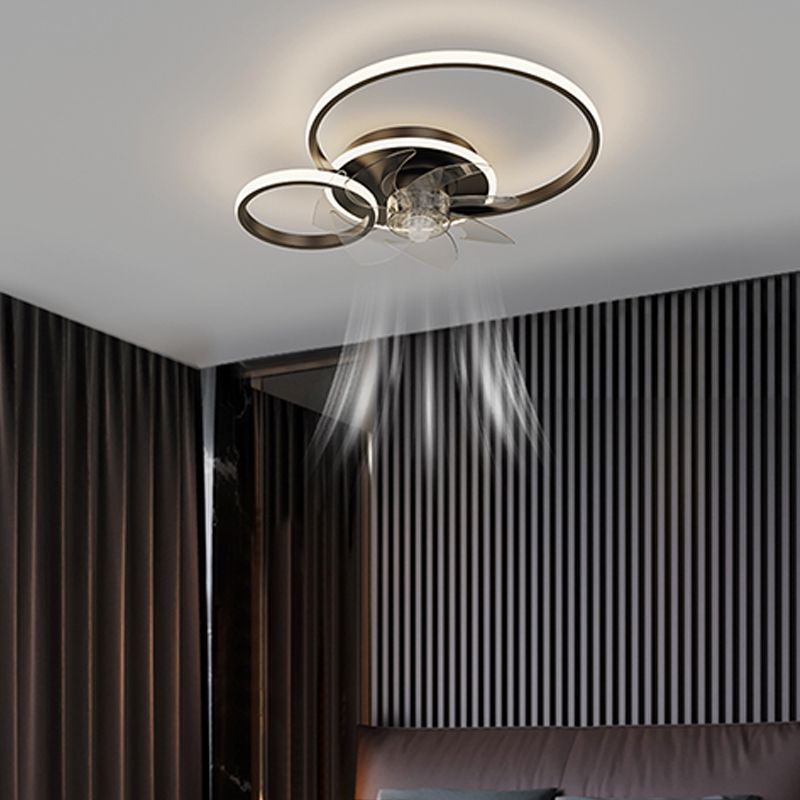 Contemporary Circular Ceiling Fan Light Metal LED Ceiling Fan for Living Room