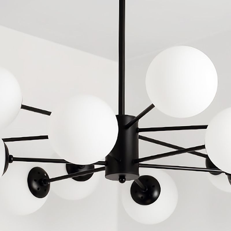 Modern Glass Shade Chandelier Globe Multi Light Chandelier Pendant for Bedroom