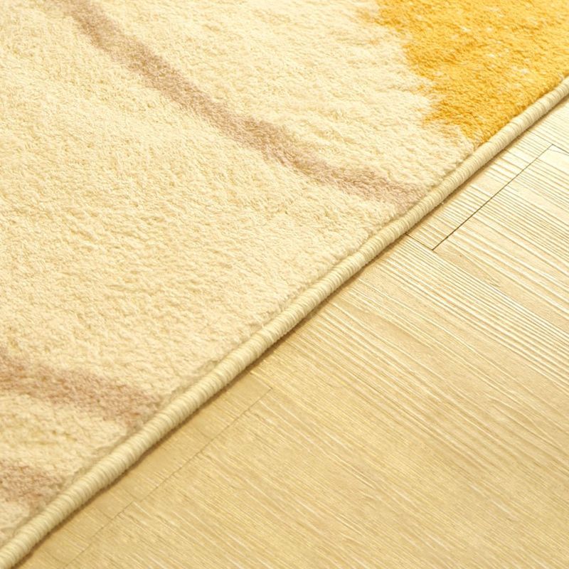 Modern Color Block Rug Polyester Beige Area Carpet Non-Slip Backing Rug for Living Room