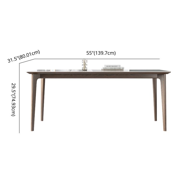 Minimalistische witte gesinterde stenen dinerset standaard rechthoekige vorm dinerset met 4 poten tafel